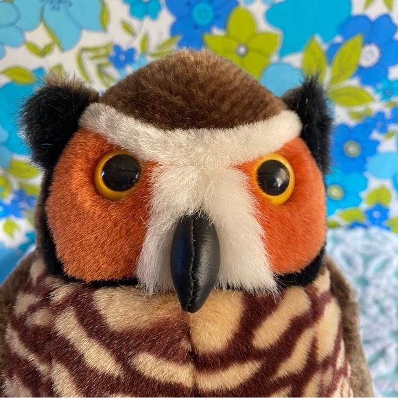 Vintage Wild Republic K&M Toys Great Horned Owl stuffed animal realistic - Picture 8 of 10